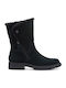 Opal Zip Suede Women's Ankle Boots with Fur Black