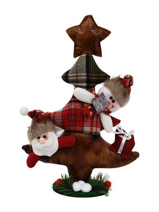 Коледно украсително Елхичка 40см. Червен Santa & Snowman