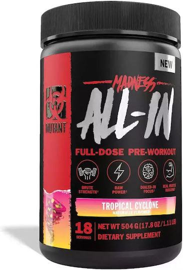 Mutant Madness All-In Full Dose Предтренировъчен Специално Хранително Допълнение 504гр Тропикъл Сайклон
