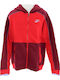Athletic Kids Sweatshirt Cardigan Cotton with Hood Red Sportswear