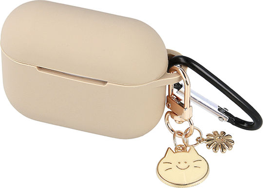 TelForceOne Pendant And Carabiner Θήκη Σιλικόνης με Γάντζο Camel για Apple AirPods Pro