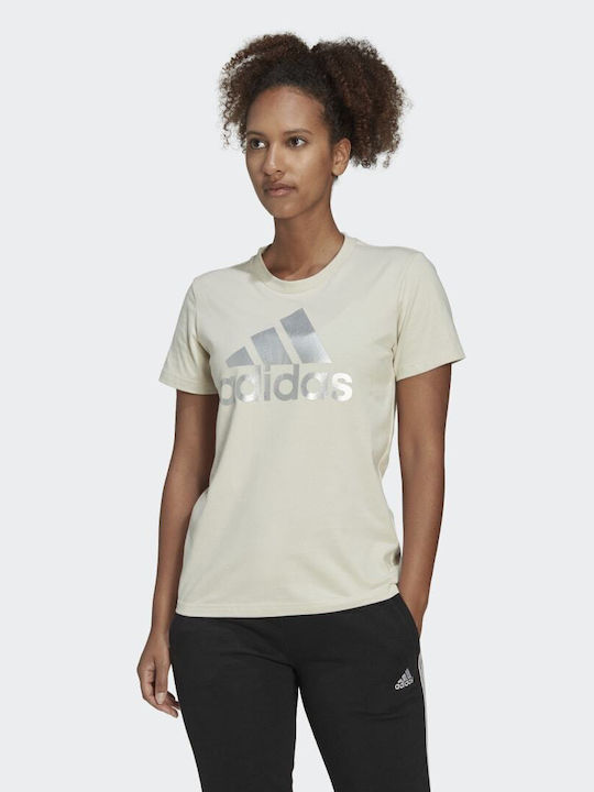 Adidas Loungewear Essentials Damen Sport T-Shirt Aluminium / Silver Metallic