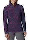 Columbia Women's Athletic Fleece Blouse Long Sleeve with Zipper Purple