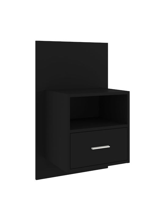 Wooden Bedside Tables 2pcs Black 48.5x32.5x80cm