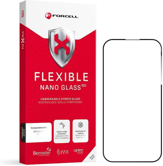 Forcell Flexible Nano 5D Adeziv complet Full Face Tempered Glass Negru (iPhone 14 Pro)