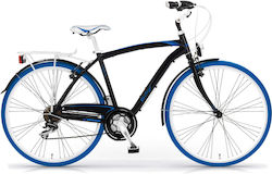 MBM Vintage 28" 2020 Μαύρο/Μπλε Ποδήλατο Πόλης με 21 Ταχύτητες