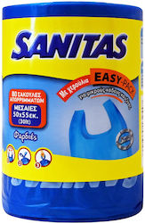 Sanitas Trash Bags Capacity 30lt with Handles Easy-Pack 50x55cm 80pcs Blue