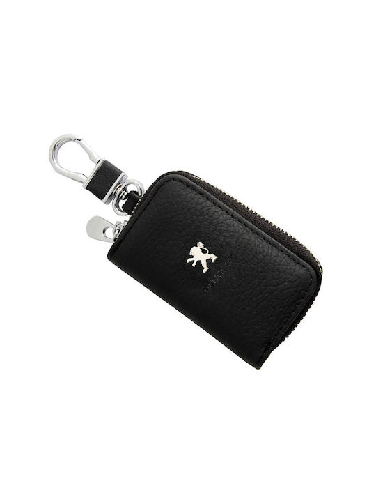 Auto Gs Key Holder Peugeot Leather Black