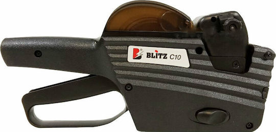 Blitz C10 Μηχανικός Ετικετογράφος Χειρός Μονός σε Μαύρο Χρώμα