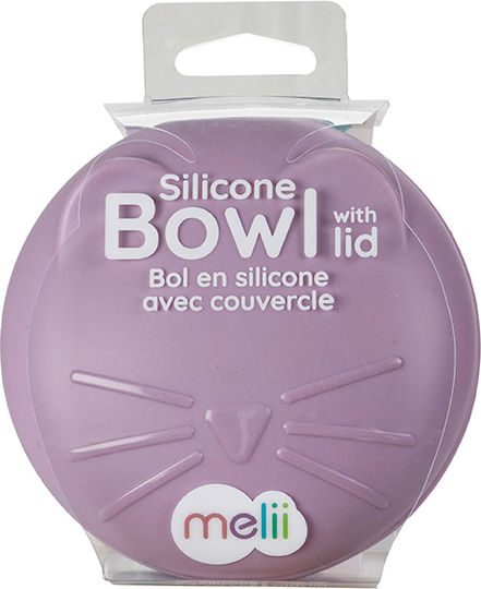 Melii Baby Food Bowl Cat made of Silicone Purple