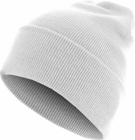 10489 Ανδρικός Beanie Σκούφος σε Λευκό χρώμα