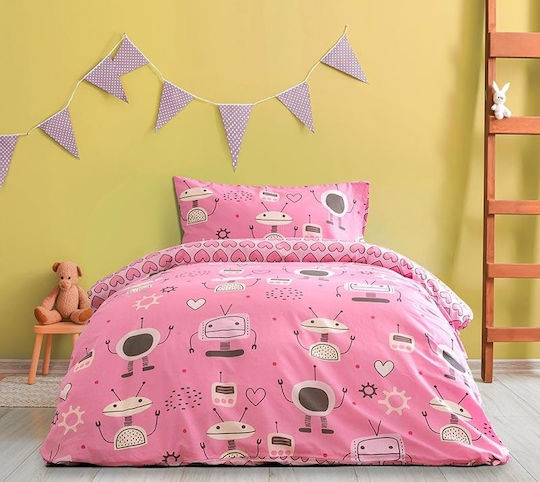 Kocoon Kids Duvet Single Robo Love Pink 170x250cm Kocoon Kids Duvet Single Robo Love Pink 170x250cm