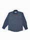 Kids Polka Dot Shirt Long Sleeve Navy Blue