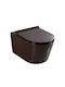 Sparke Kessy-01 Wall-Mounted Toilet that Includes Slim Soft Close Cover Brown