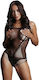 Le Désir Sexy Κορμάκι Contrast Net Teddy Μαύρο