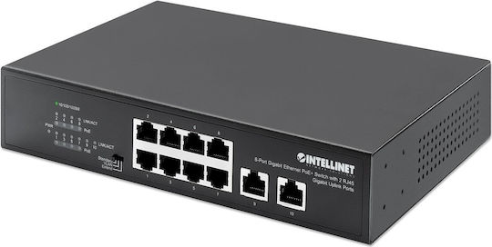 Intellinet 561402 Unverwaltet L2 PoE+ Switch mit 8 Ports Gigabit (1Gbps) Ethernet