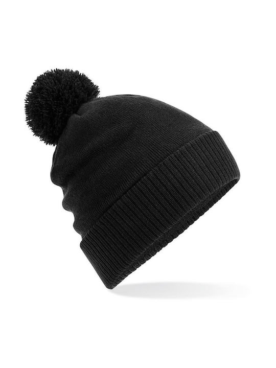 Beechfield Snowstar B502 Knitted Beanie Cap Black