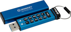 Kingston IronKey Keypad 64GB USB 3.2 Stick Μπλε