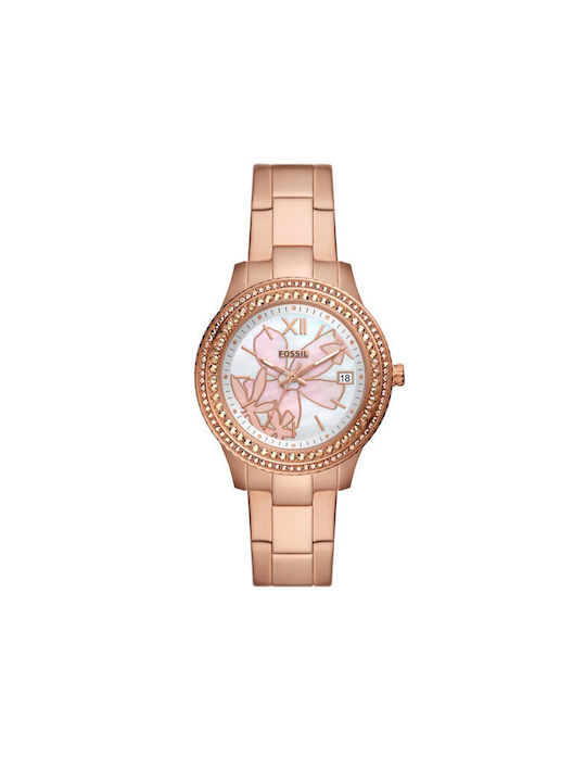 Fossil Stella Ceas cu Rose Gold Brățară Metalică