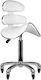 Natural Care Professional Wheeled Stool with Backrest White