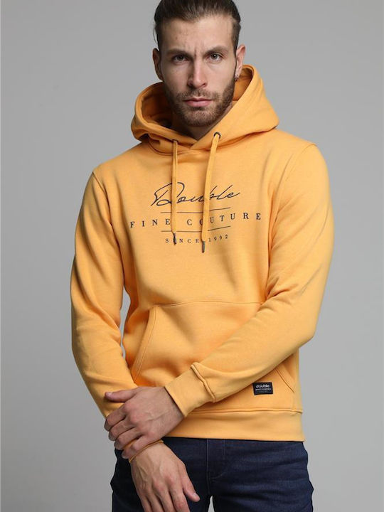 Double Herren Sweatshirt mit Kapuze Gelb