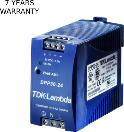 TDK-Lambda Τροφοδοτικό Ράγας με Έξοδο 24V και Ισχύ 30W
