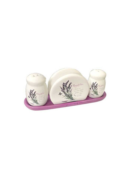 AGC Salt and Pepper Set Ceramic with Stand 3pcs