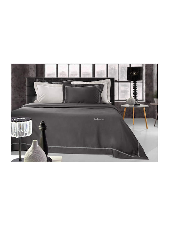 Guy Laroche Bettbezug-Set Baumwollsatin King Size mit 2 Kissenbezügen 260x260 Blend Anthracite