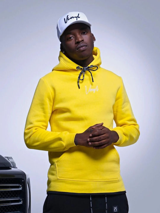 Vinyl Art Clothing Sweatshirt with Hood Yellow
