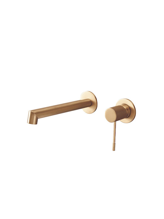 Orabella Terra Built-In Mixer & Spout Set for Bathroom Sink with 1 Exit Gold