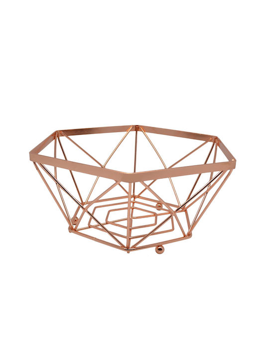 Ankor Fruit Bowl Metallic Rose Gold 24.5x20.8x12cm