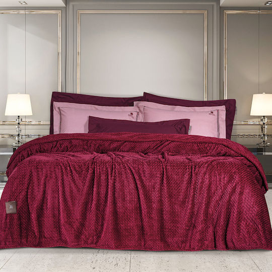 Greenwich Polo Club 2497 Κουβέρτα Fleece Υπέρδιπλη 220x240εκ. Κόκκινη