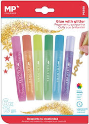 Madrid Papel Κόλλα Glitter Πολύχρωμη 13gr 6τμχ