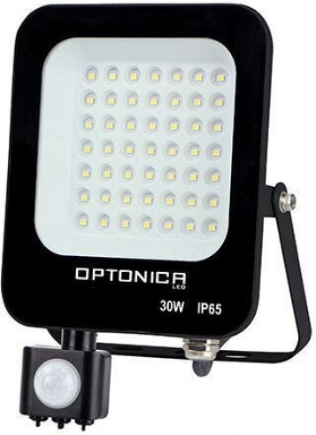 Optonica Waterproof LED Flood Light 30W Cold White 6000K with Motion Sensor IP65
