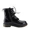 Plato Women's Patent Leather Ankle Boots Black