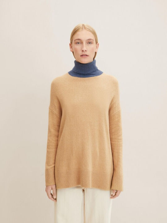Tom Tailor Women's Long Sleeve Sweater Turtleneck Beige