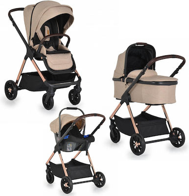 Cangaroo Empire 3 in 1 Adjustable 3 in 1 Baby Stroller Suitable for Newborn Beige 12.75kg 109540