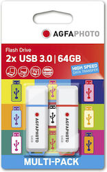 AgfaPhoto Gen 1 Color Mix MP2 64GB USB 3.2 Stick Λευκό