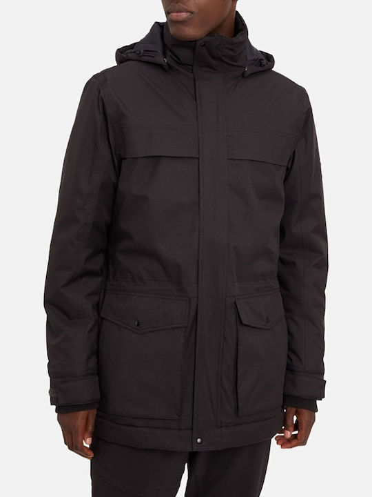 Mawk Geci Barbat Χiwiniătiko Parka Waterproof Negru