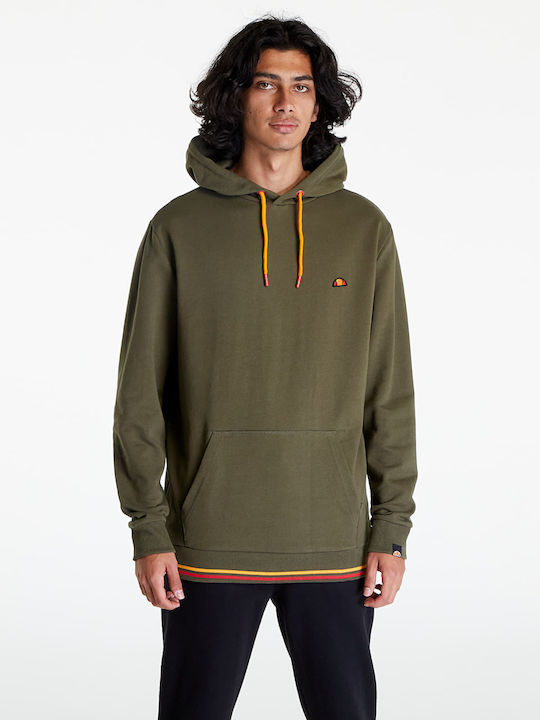 Ellesse Herren Sweatshirt mit Kapuze und Taschen Khaki