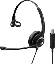 Epos Impact SC230 На ушите Мултимедийни слушалки с микрофон и връзка USB-A в Черен цвят