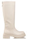 Synthetic Leather Women's Boots with Rubber Beige