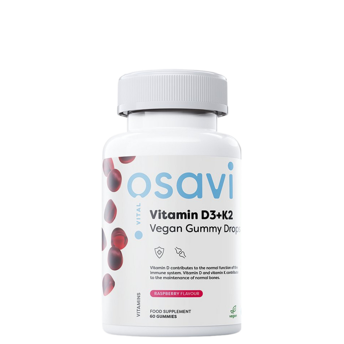 Osavi Vitamin D3 + K2 Vitamin for Immune Raspberry 60 softgels Skroutz.cy