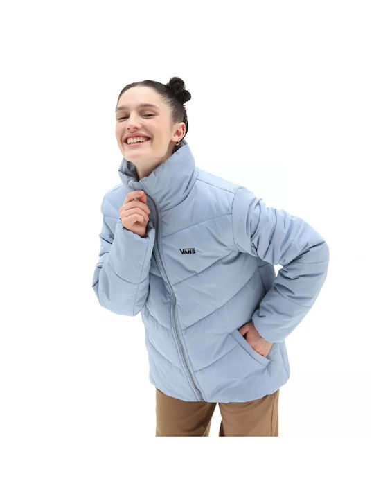 Vans Women's Short Puffer Jacket for Winter Light Blue VN0A7YK5BD2