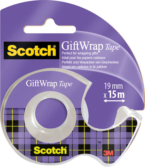 3M Βάση με Σελοτέιπ Scotch 19mm x 15m Διάφανο