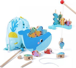 Tooky Toys Joc de Masă Wooden Fishing Game pentru 2 Jucători 3+ Ani