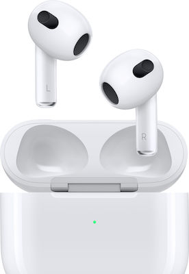 Apple AirPods (3rd generation) with Lightning Charging Case Earbud Bluetooth Handsfree Earphones with Sweat Resistance and Charging Case Whitά