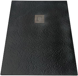 Sparke Rectangular Acrylic Shower Black Essenza 90x120x4cm