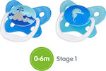 Dr. Brown's Orthodontic Pacifiers Silicone Bottom whale Blue-Blue for 0-6 months 2pcs