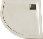 Sparke Semicircular Acrylic Shower Ivory Illure 90x90x4cm